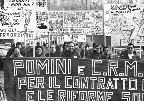 Manifestazione di operai durante l’autunno caldo, 1969